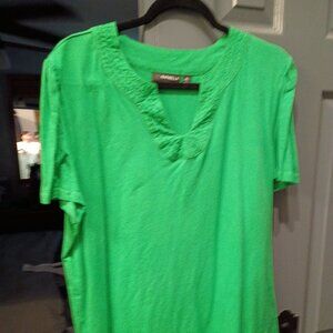 Kelly Green/Light Blue Short Sleeve Tops